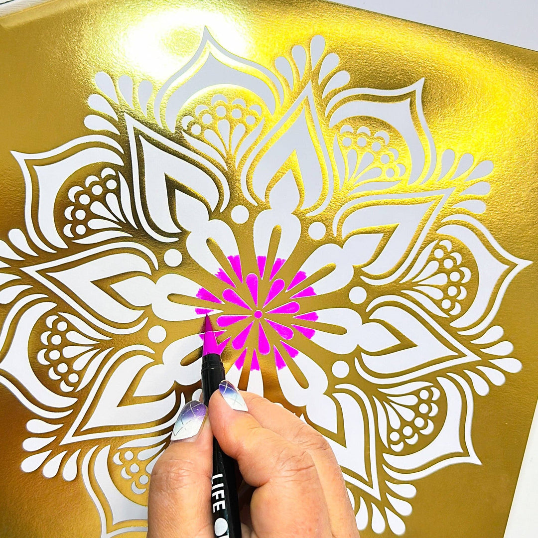 Life of Colour Gold Foil Colouring Book