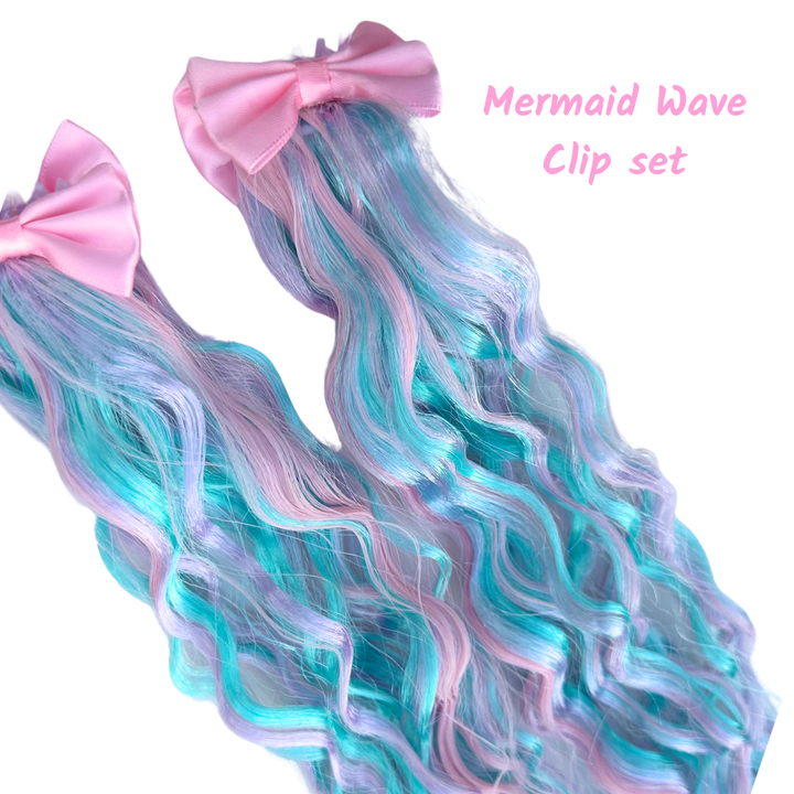 Mini Claw clip set - Mermaid Waves - Pastel - 14”