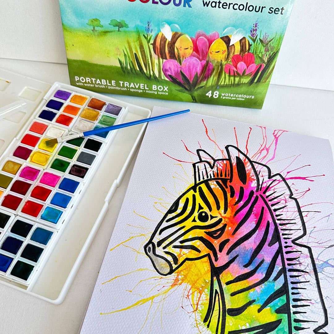 Portable Watercolour Set | 48 Vibrant Colours